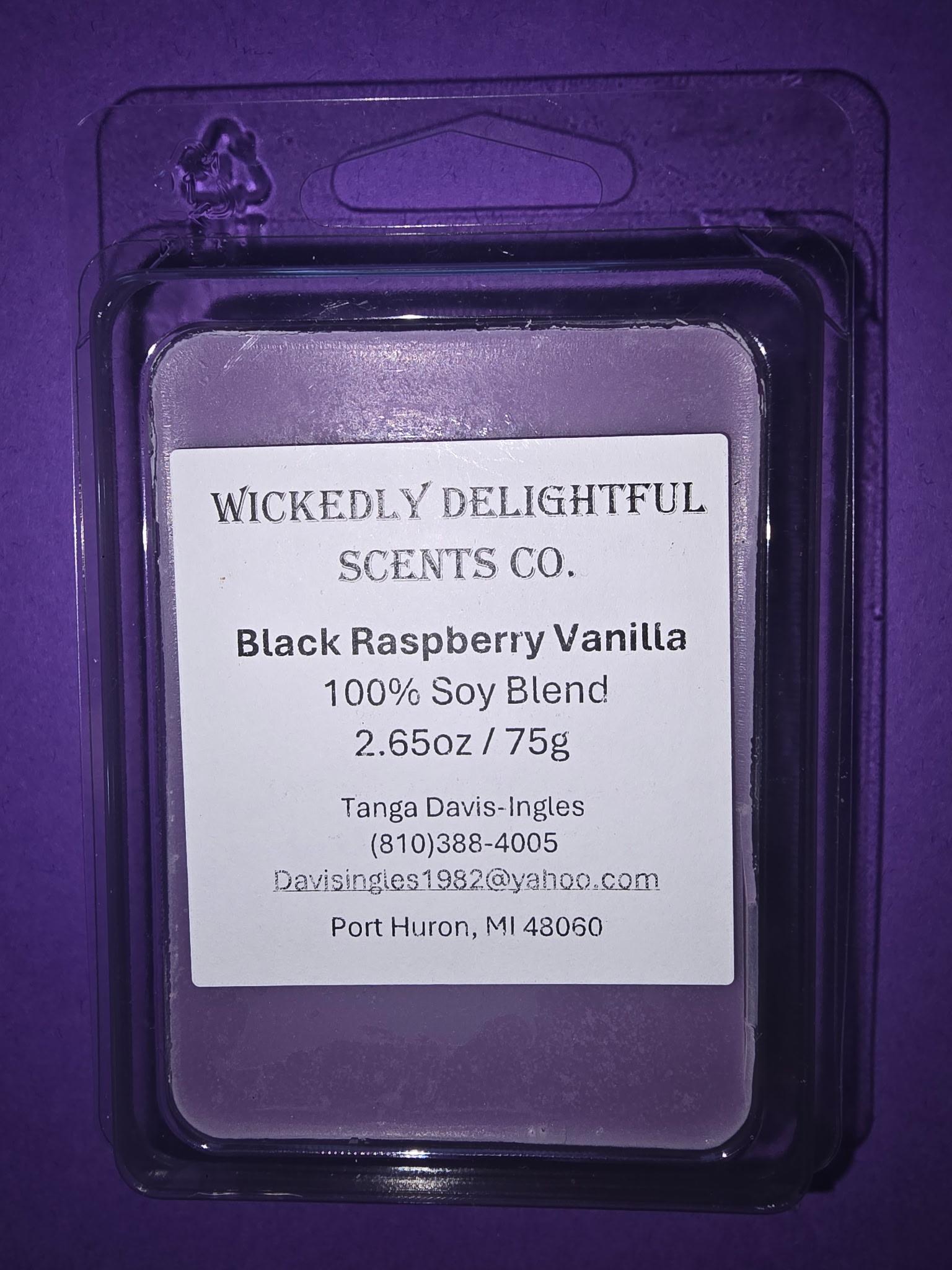 Black Raspberry Vanilla soy wax melt by Wickedly Delightful Scents