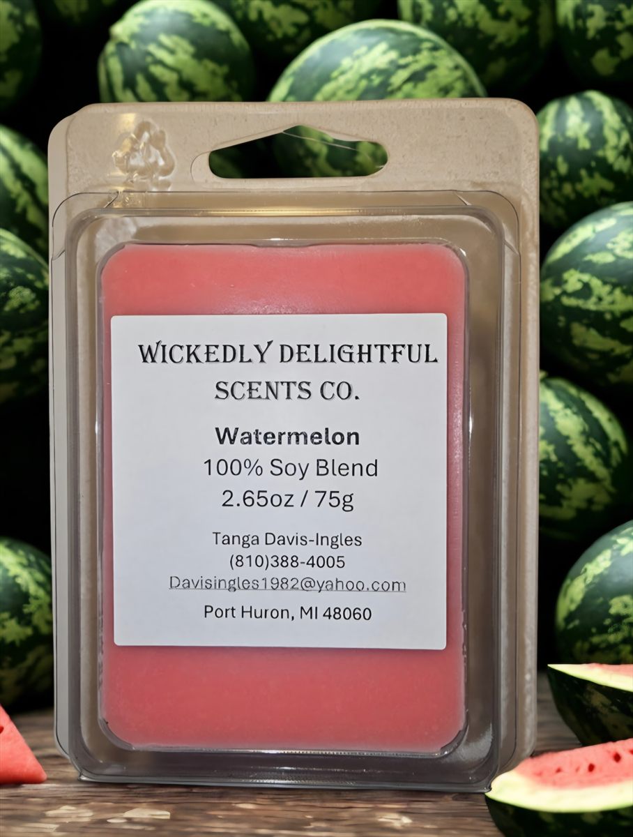 Watermelon soy wax melt by Wickedly Delightful Scents