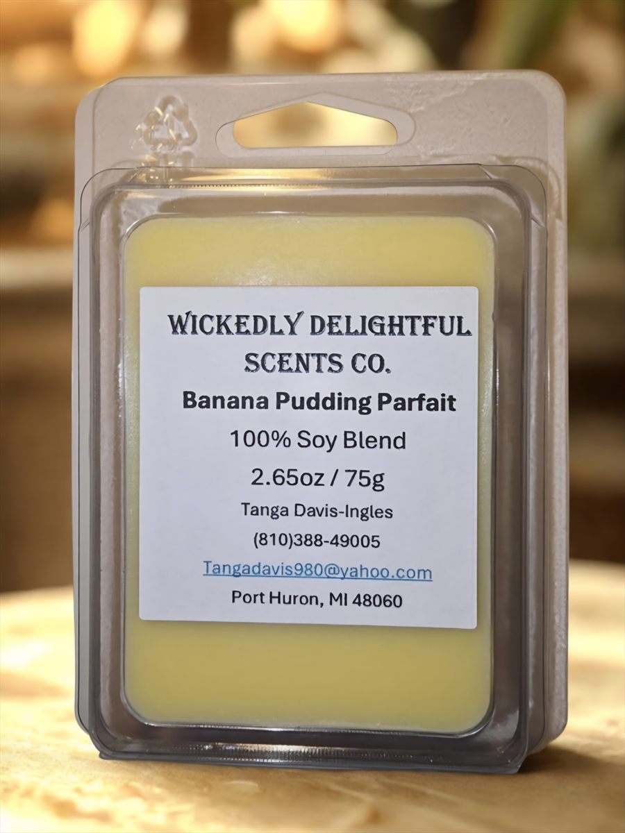 Banana Pudding Parfait soy wax melt by Wickedly Delightful Scents