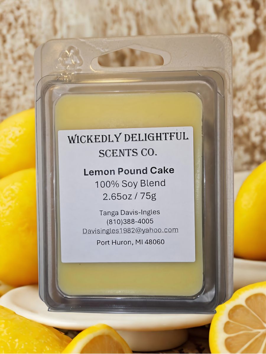 Lemon Pound Cake soy wax melt by Wickedly Delightful Scents