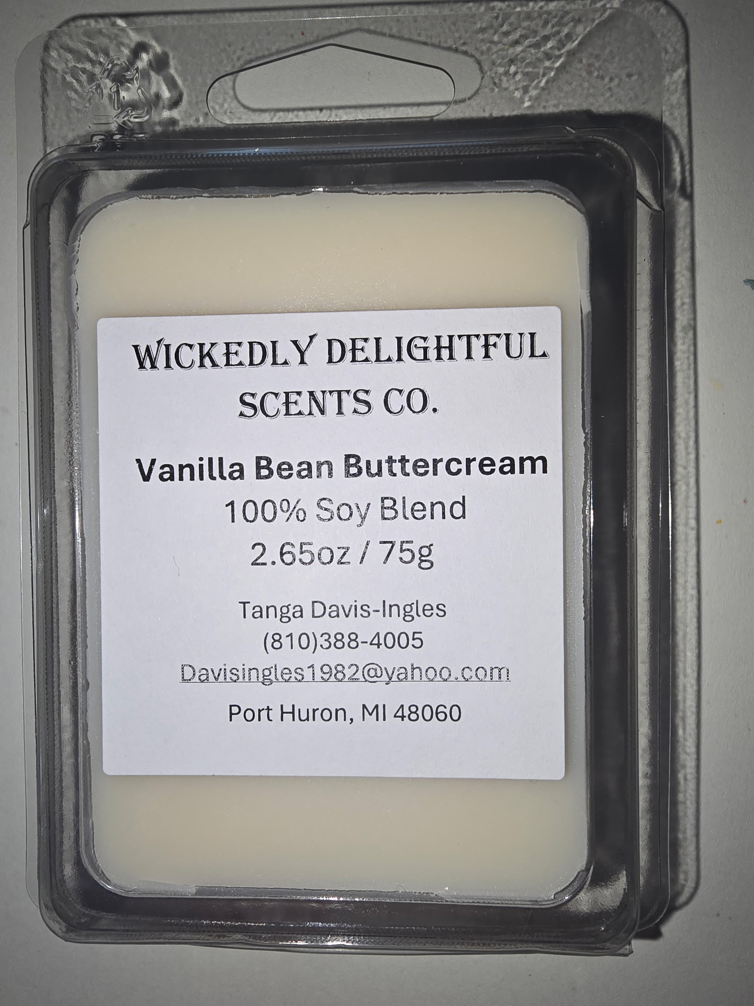 Vanilla Bean Buttercream soy wax melt by Wickedly Delightful Scents